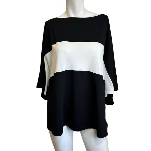 Alembika Tops - Alembika Black & White Lagenlook Oversized Soft Top sz S=8-12 NWOT